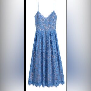 Blue Lace Fit-and-Flare Dress